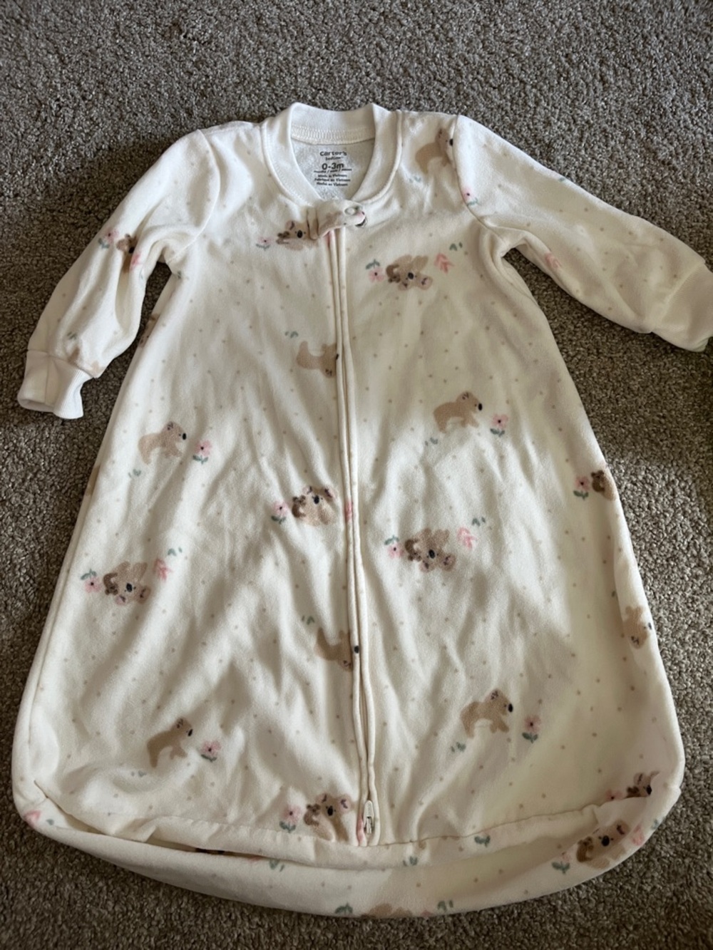 Carter's Cream Sleep Sack Pajamas with Puppy Print
